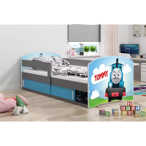 Bērnu gulta ar matraci LUKI 160x80 pelēks/tommy